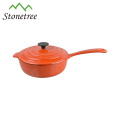 Cast Iron Cooking Pot With Handle/Enameled casserole/Milk Pot